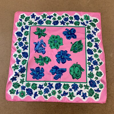 LUSH 18'' X 18'' Pretty In Pink Floral Reusable Gift Wrap Knot Wrap New