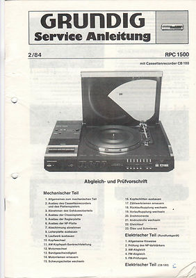Grundig Service Anleitung Manual RPC 1500  B525