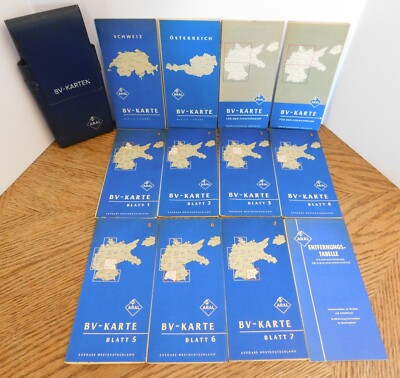 Vintage Germany BV-Karte Aral Travel Fold-Out Map Set