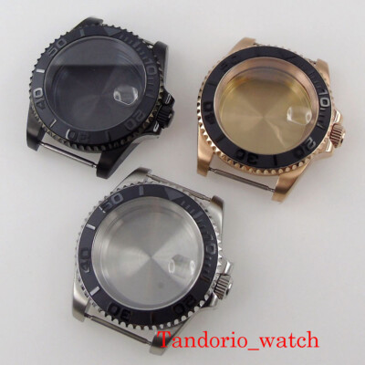 For NH35A NH36A 120Clicks Bliger 40mm Watch Case Sapphire Glass Black Bezel Date
