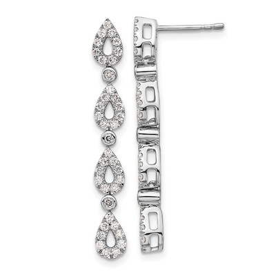 0.79Ct Lab Grown Diamond Teardrop Earrings 14K White Gold ( VS/SI,GH) for Mom