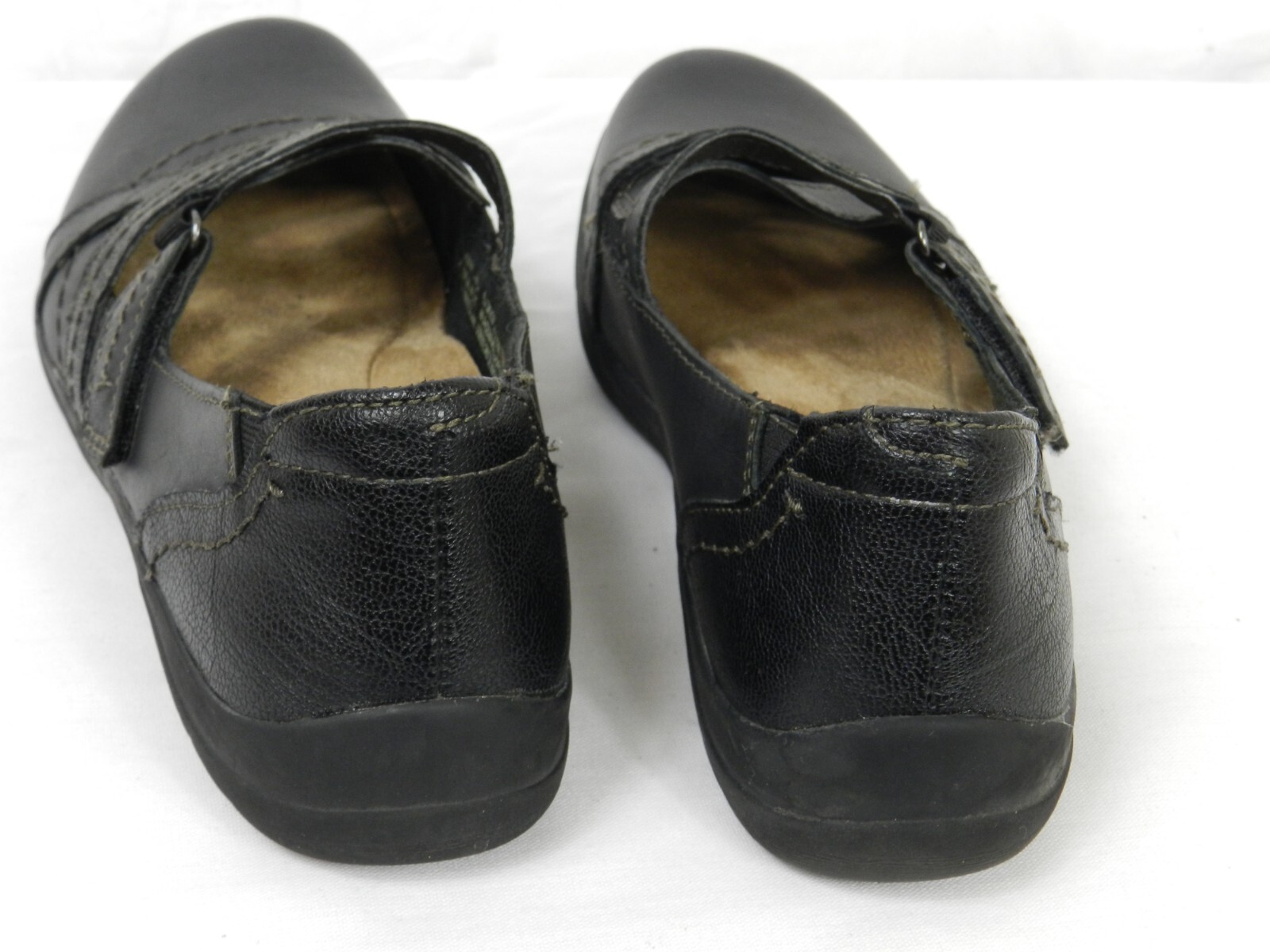 Earth Origins Shoes Womens 7M Black Leather Slip On Loafer Flats Casual