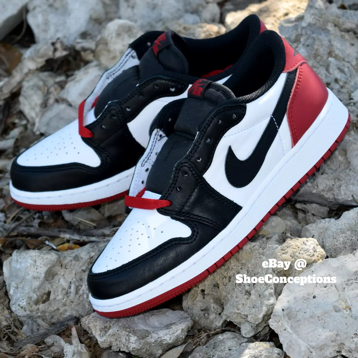 Air jordan 1 low black cheap toe gs
