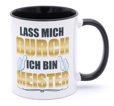 Meister Geschenk für bestandene Prüfung Handwerk Tasse Ausbildung Urkunde Schule