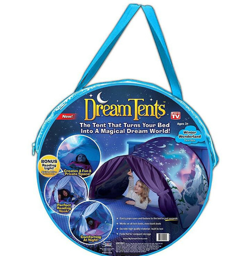 Sleepfun Bedtent (1 stuk), pop-up met leeslampje en opbergtas, 70 x 200 cm, kinderkamer, avontuur