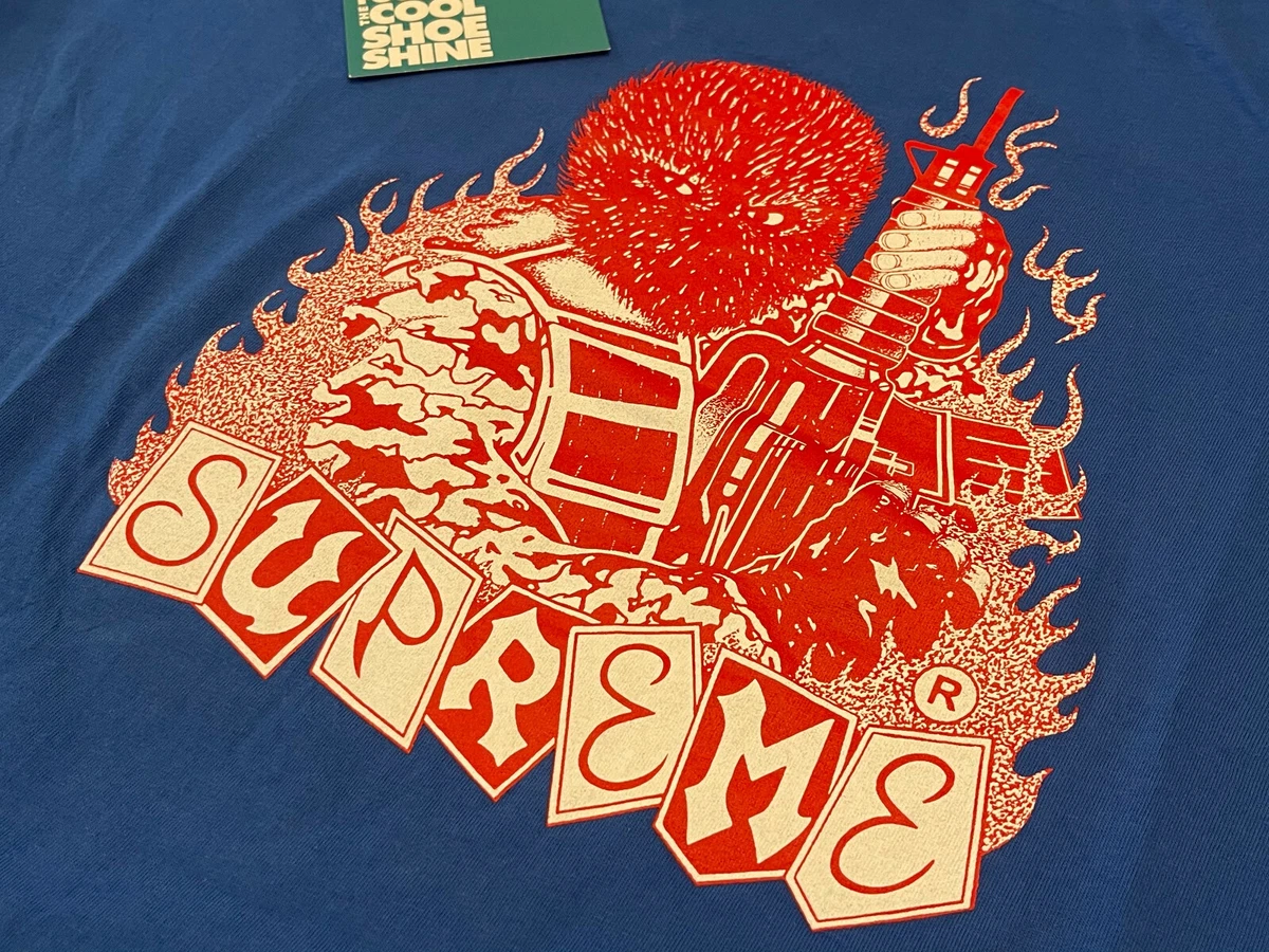 2019 FW19 SUPREME MERCENARY TEE SHIRT ROYAL BLUE WHITE RED BOX LOGO AR  RIFLE XL