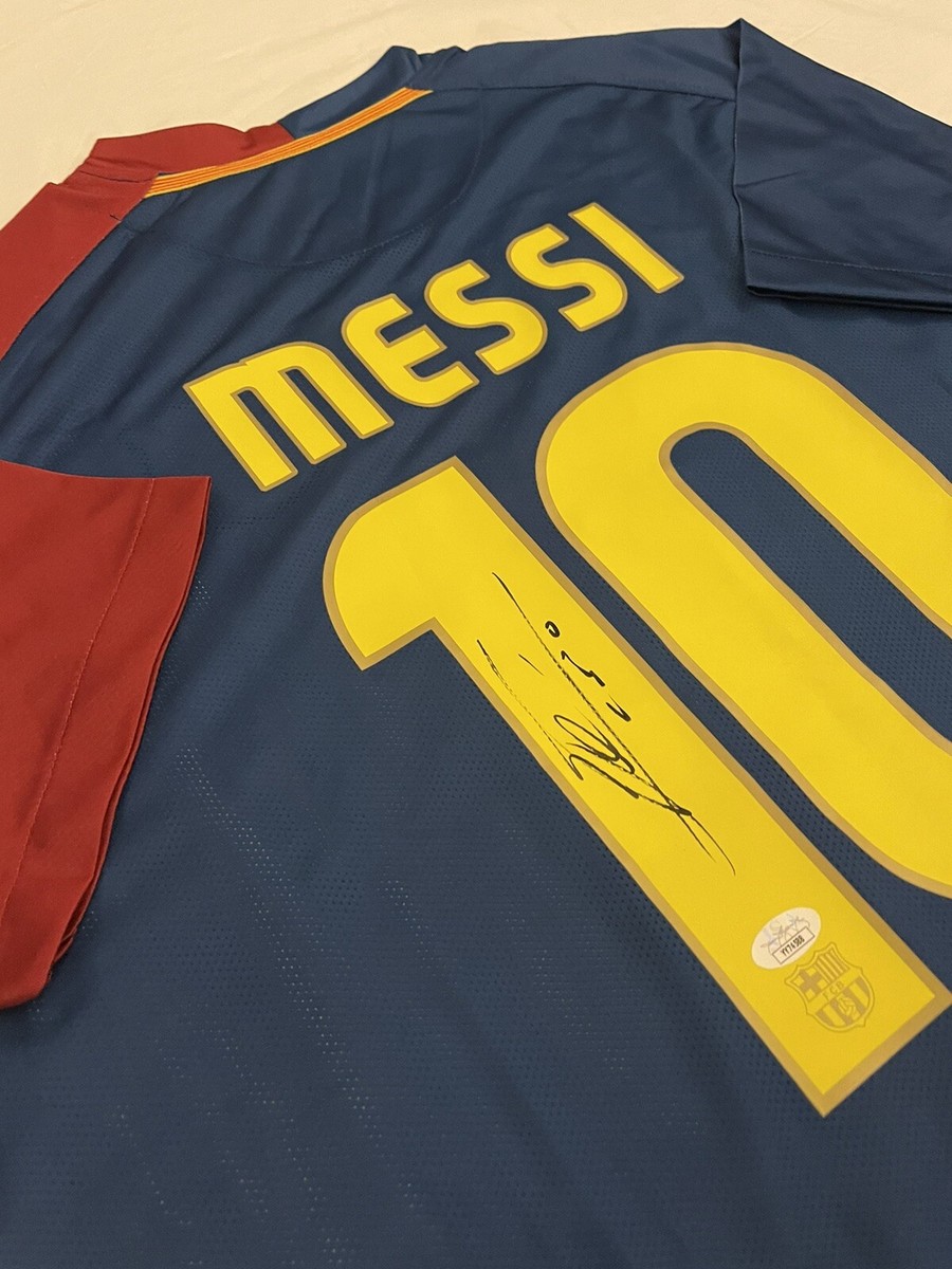 Lionel Messi Signed 2008/2009 Retro Barcelona Jersey! JSA
