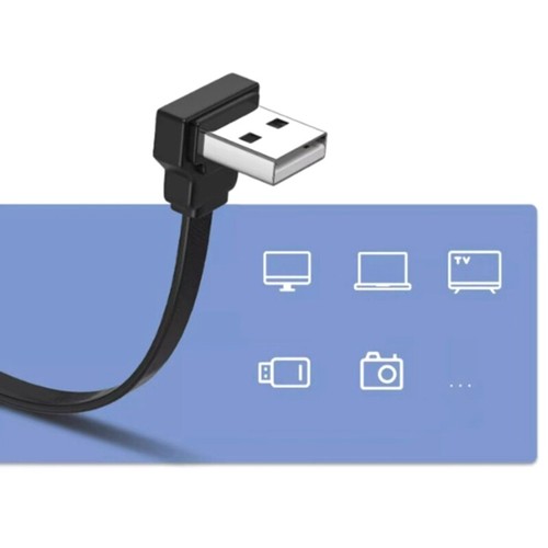 USB C Male to USB A Male Right Angle Fast Charging Cable 480Mbps Data Transfer - Photo 4 sur 20