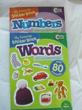 Lot of 2 My Favorite Sticker Book Words Numbers NEW LBDE5