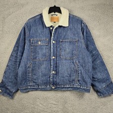 LUCKY BRAND SHERPA Denim Jacket Mens EXTRA LARGE XL BLUE LINED OUTDOOR NWT