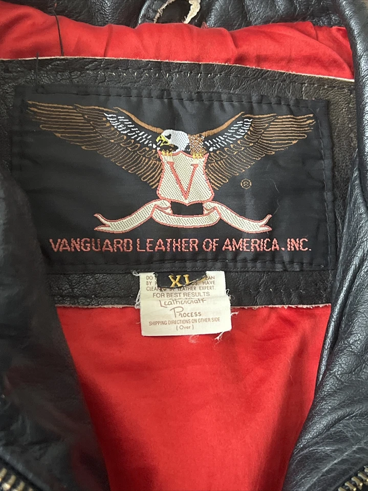 Chaqueta Vanguard de cuero negra (Adulto XL) Foto 2 de 4