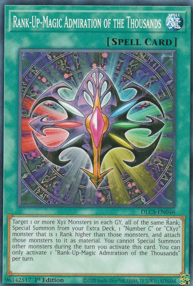 YUGIOH CARD 1 X RANK-UP-MAGIC ADMIRATION OF THE THOUSAND DLCS