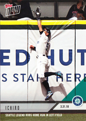 Ichiro Seattle Legend Robs Home Run in Left Field 3.31.18 2018 Topps NOW 15