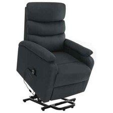 Power Lift Massage Recliner Dark Gray Fabric vidaXL