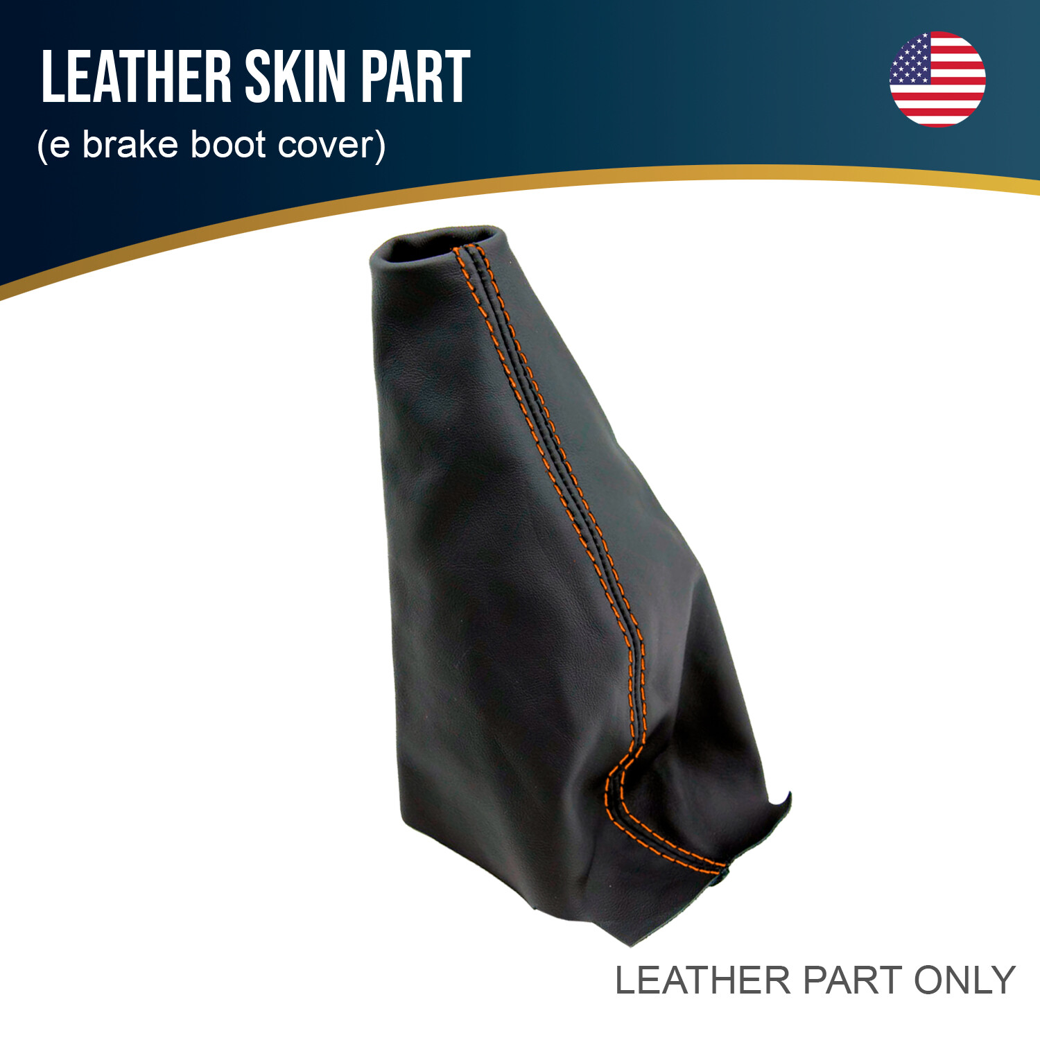 Fits 20052007 Ford Escape Leather E Brake Boot Cover Orange Stitch eBay