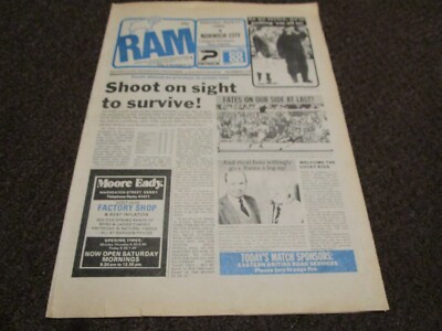 DERBY COUNTY gegen NORWICH CITY 1981/2. APRIL 17. *SELTEN* FUSSBALLPROGRAMM