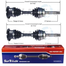 2 Front CV Axle Shafts SurTrack Set for Nissan D21 Pathfinder 4WD 1986-1993