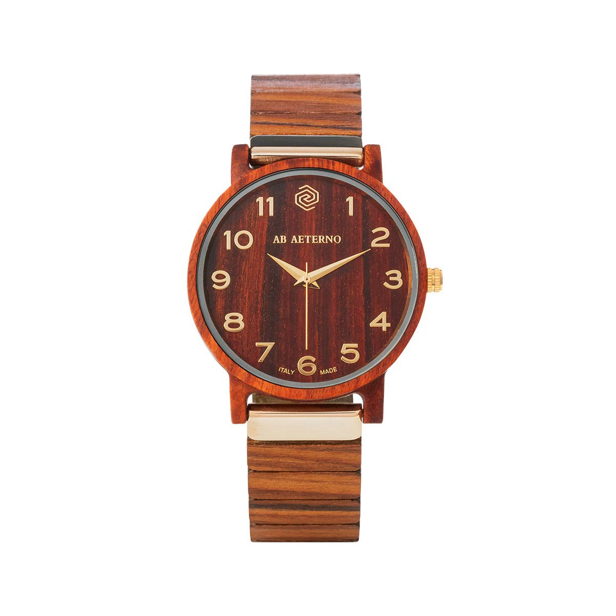 Unendlich U Infinity U-Orologio al quarzo in legno di Bamboo per uomo e donna Orologio al quarzo con cinturino in vera pelle Design simbolo dell'infinito