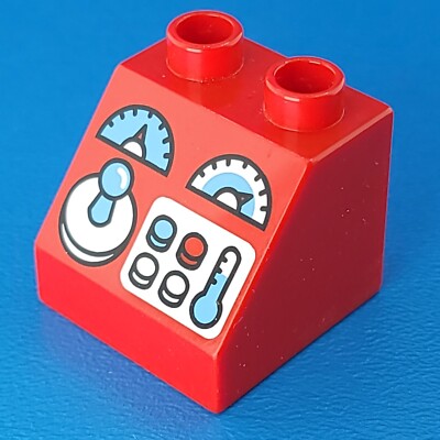 Duplo Lego Control Panel 49559 Red Brick Printed Buttons Accessory
