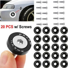 20PCS Black Billet Aluminum Fender Bumper Washer Bolt Engine Bay Screw Kit JDM