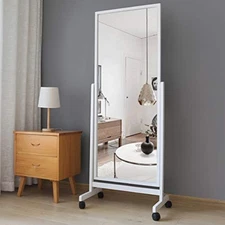 Full Length Mirror Floor Mirror with Wheels, 64"X22", Large Standing Mirror Tilt