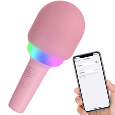 Coby Led Karaoke Microphone | 5 Super Fun Light Modes | 4 Funny Voice-changin...