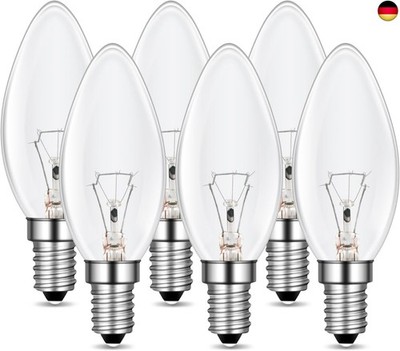 E14 Kerze Lampe Dimmbar, C35 Klar Glas Birne, 2700K Warmweiß, 400 Lumen, 