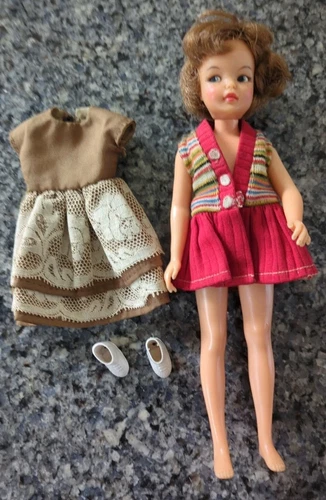 Beautiful Vintage 1964 Ideal Pos'n Pepper Doll With Original Dress Tammys Sister