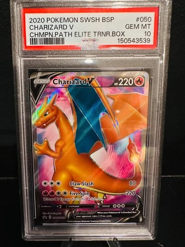 CHARIZARD V 2020 Pokemon #SWSH050 PSA 10 GEM-MINT Champion's Path ETB PROMO