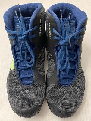 Nike Tawa Flyknit Wrestling Shoes CI2952-004 Grey/Blue/Green  display picture 2