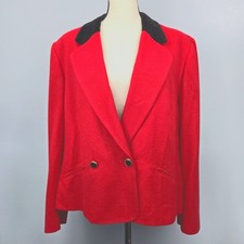 Pendleton Vintage Womens Red 100 Virgin Wool Jacket Blazer Size Large