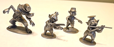 Walt Disney Big Bad Wolf  & 3 Little Pigs Figures Hudson Fine Pewter