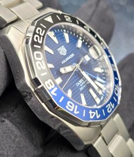 TAG Heuer Aquaracer WAY201T "Batman" Calibre 7 GMT 43mm Blue Dial Excellent 5