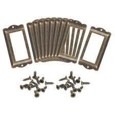 Metal Label Holders, 85x40mm 10pcs File Name Card Tag Label Frame, Bronze Tone