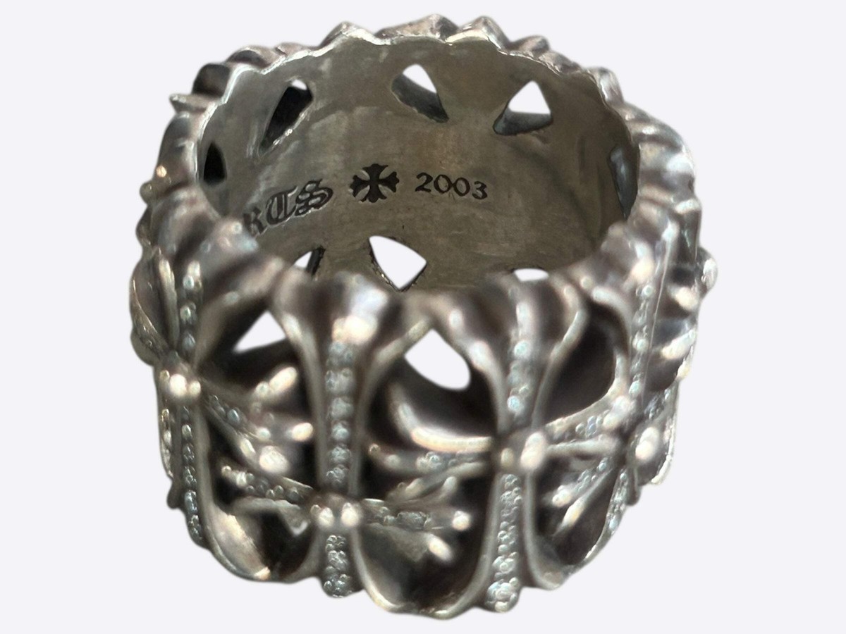 CHROME HEARTS Cemetery Ring 24号 Chrome Hearts Silver & Diamond Cemetery Ring | eBay
