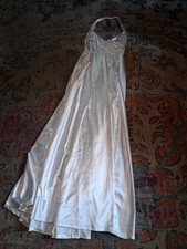 Ivory Wedding Gown Fit and Flare A LIne Long Sleeveless Princess-style Halter Sm