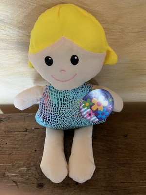 Greenbrier 11'' Plush Blonde Rag Doll Blue Metallic Dress NWT