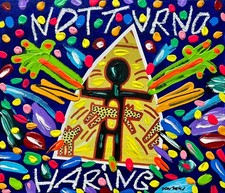 BRUNO DONZELLI - NOTTURNO HARING - DIPINTO 30x35 (OPERA INCORNICIATA)