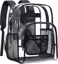 Clear Backpack for School - 17 Inch Heavy Duty Clear Bookbag Reinforced Stitch
