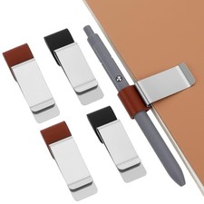 4 Pcs Notebook Pen Loop Holder Pen Clip for Notebook PU Leather Retro Traveler