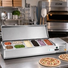 59 Commercial Refrigerated Condiment Prep Station Wsteel Guard 2.1cu.ft 3550