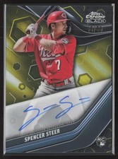2023 TOPPS CHROME BLACK SPENCER STEER AUTO GOLD REFRACTOR 43/50 RC ROOKIE