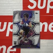 2022 Panini Mosaic Charlie Kolar White Sparkle SSP Insert RC #363 Rookie Ravens
