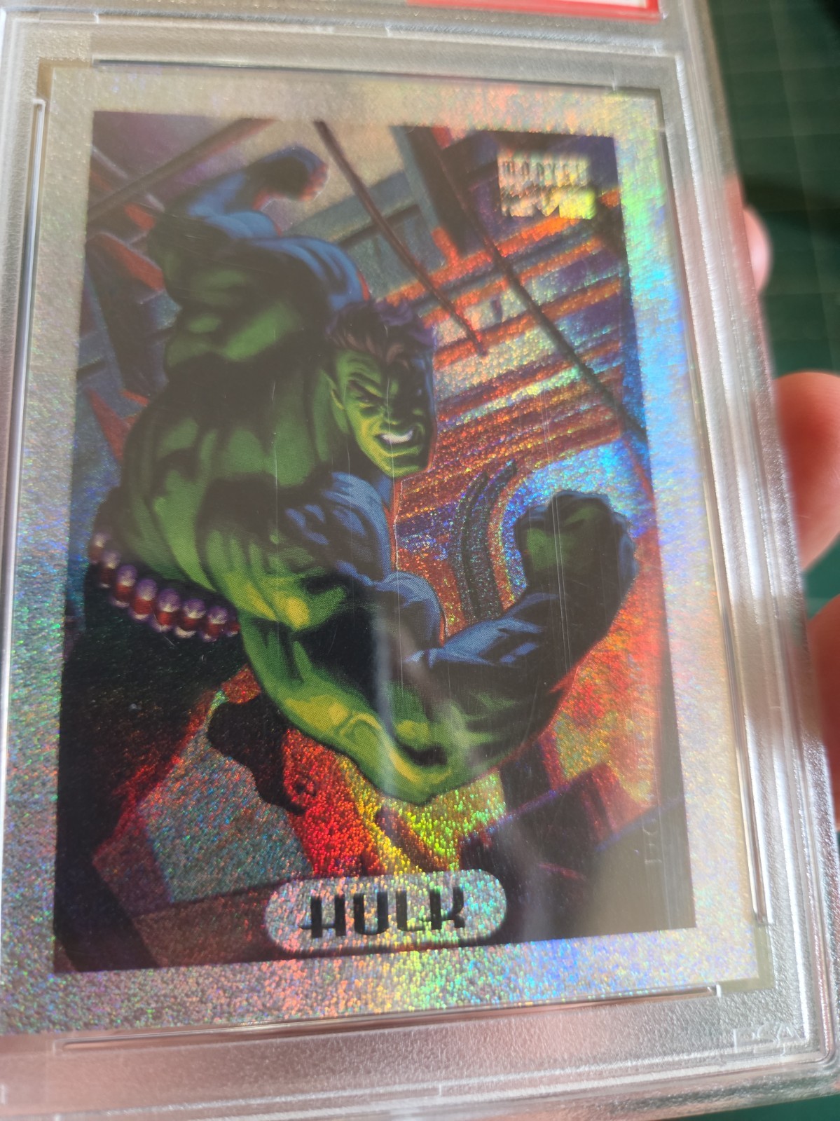 1994 Marvel Masterpiece HULK HOLOFOIL, SILVER PSA 9 view 3