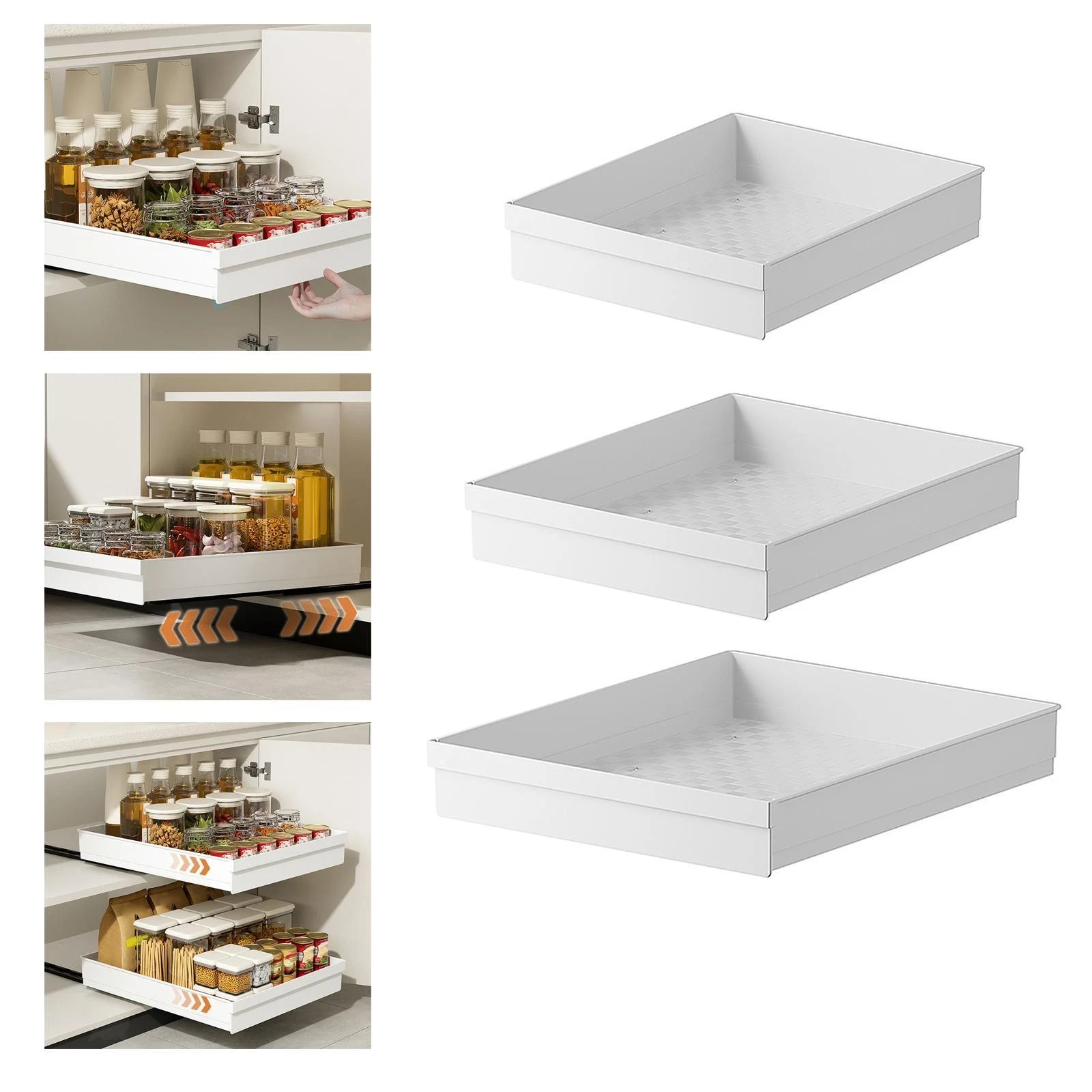 Pull Out Cabinet Organizer Versatile Storage Box for Bathroom Pantry Kitchen