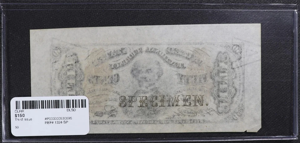 Fr. 1324SP Third Issue 50 Cents Fractional Currency Wide Specimen - Image 3 of 3