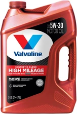 Valvoline High Mileage MaxLife 0W-20 5W-20 5W-30 10W-30 Motor Oil 5 Quart