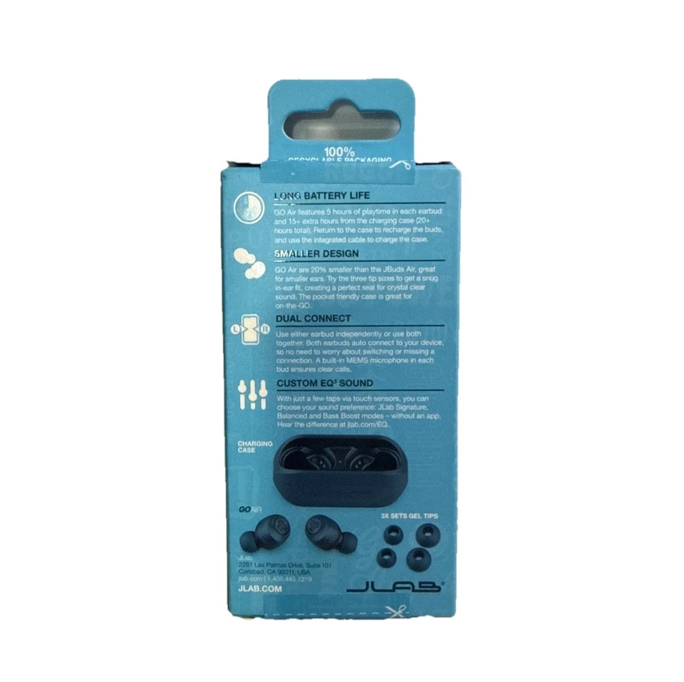 BRAND NEW JLab GO Air True Wireless In-Ear Headphones - Navy/Black  - Image 2 of 4