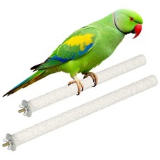 Bird Cage Perch, Parrot Grinding Claw Sticks, 10/12 Inch, (Wooden, White, 2Pcs)