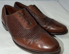 Allen Edmonds Hampstead Woven Oxford Brown Made in USA Leather dress Shoes 11